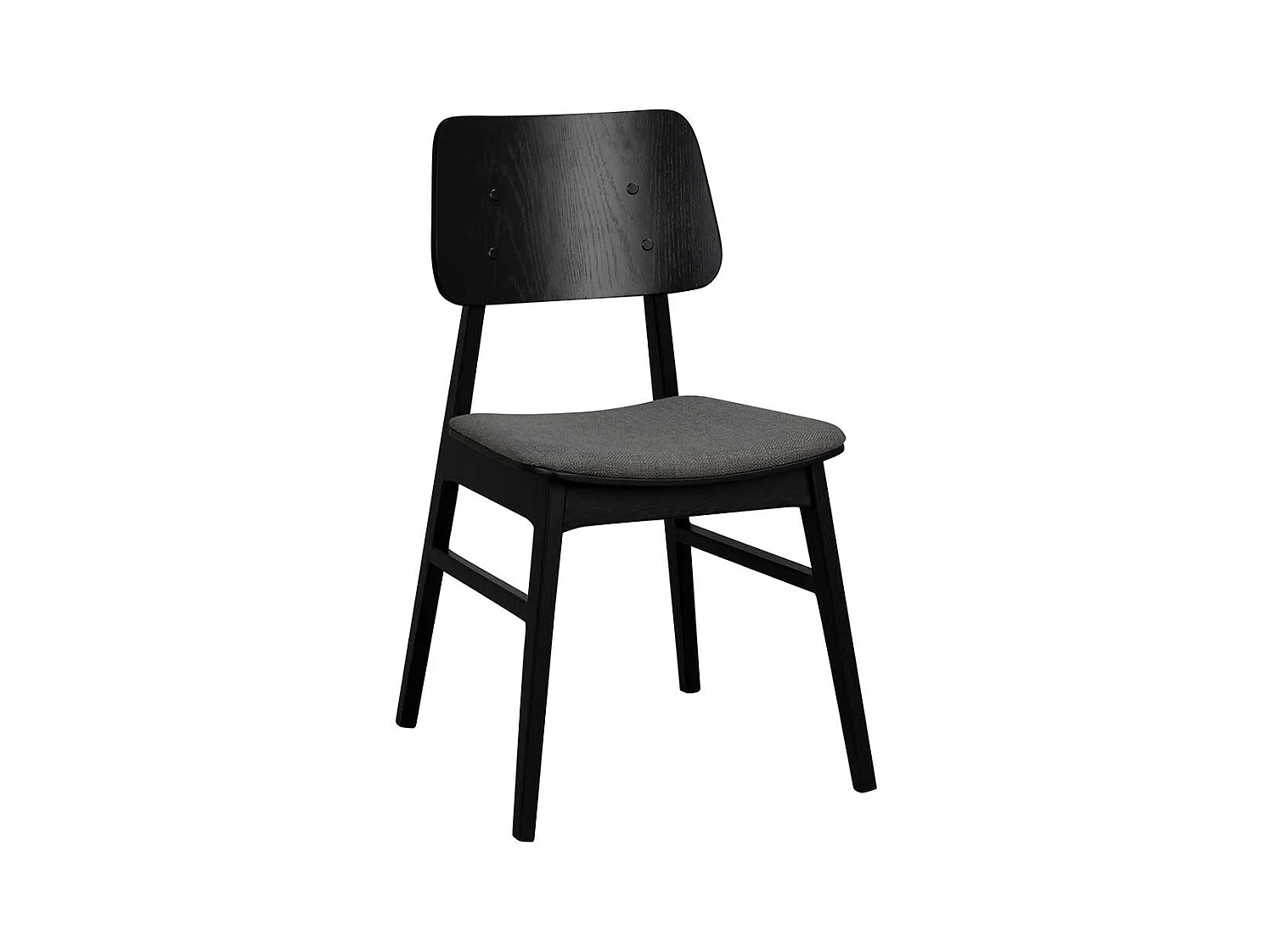 Esszimmerstuhl Set in dunkel Grau und Schwarz Eiche Massivholz (2er Set)