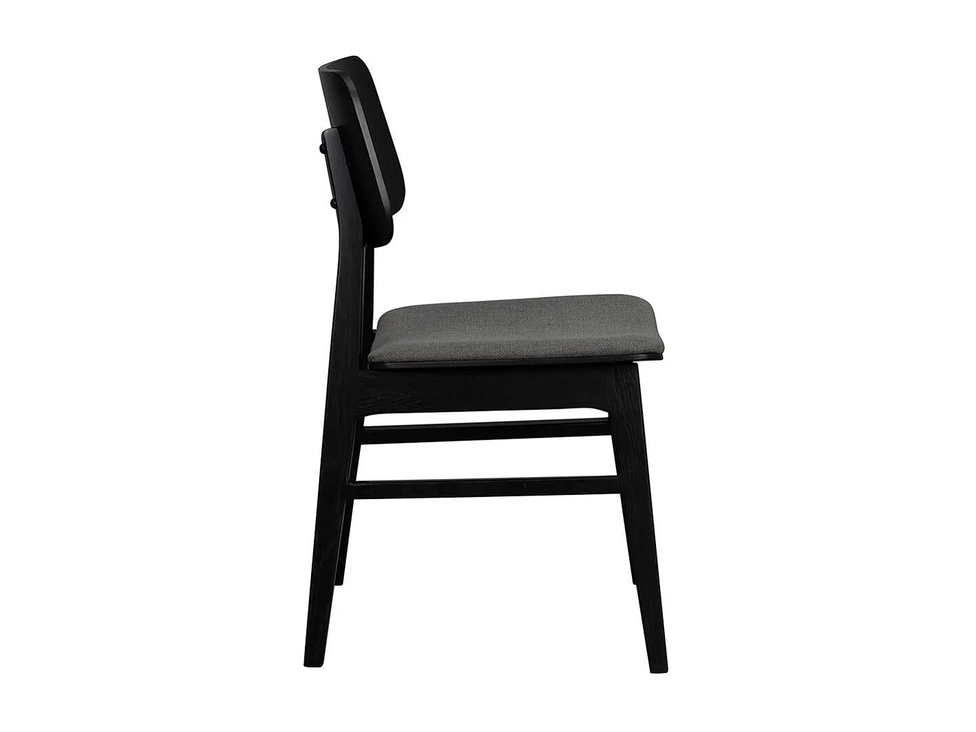 Esszimmerstuhl Set in dunkel Grau und Schwarz Eiche Massivholz (2er Set)