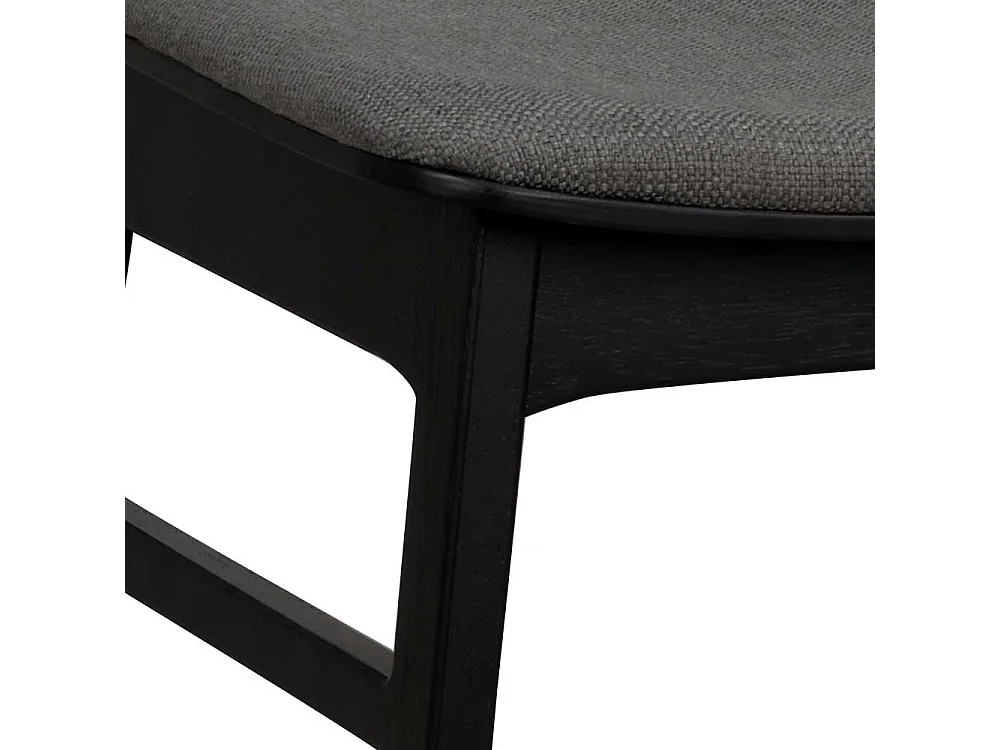 Esszimmerstuhl Set in dunkel Grau und Schwarz Eiche Massivholz (2er Set)