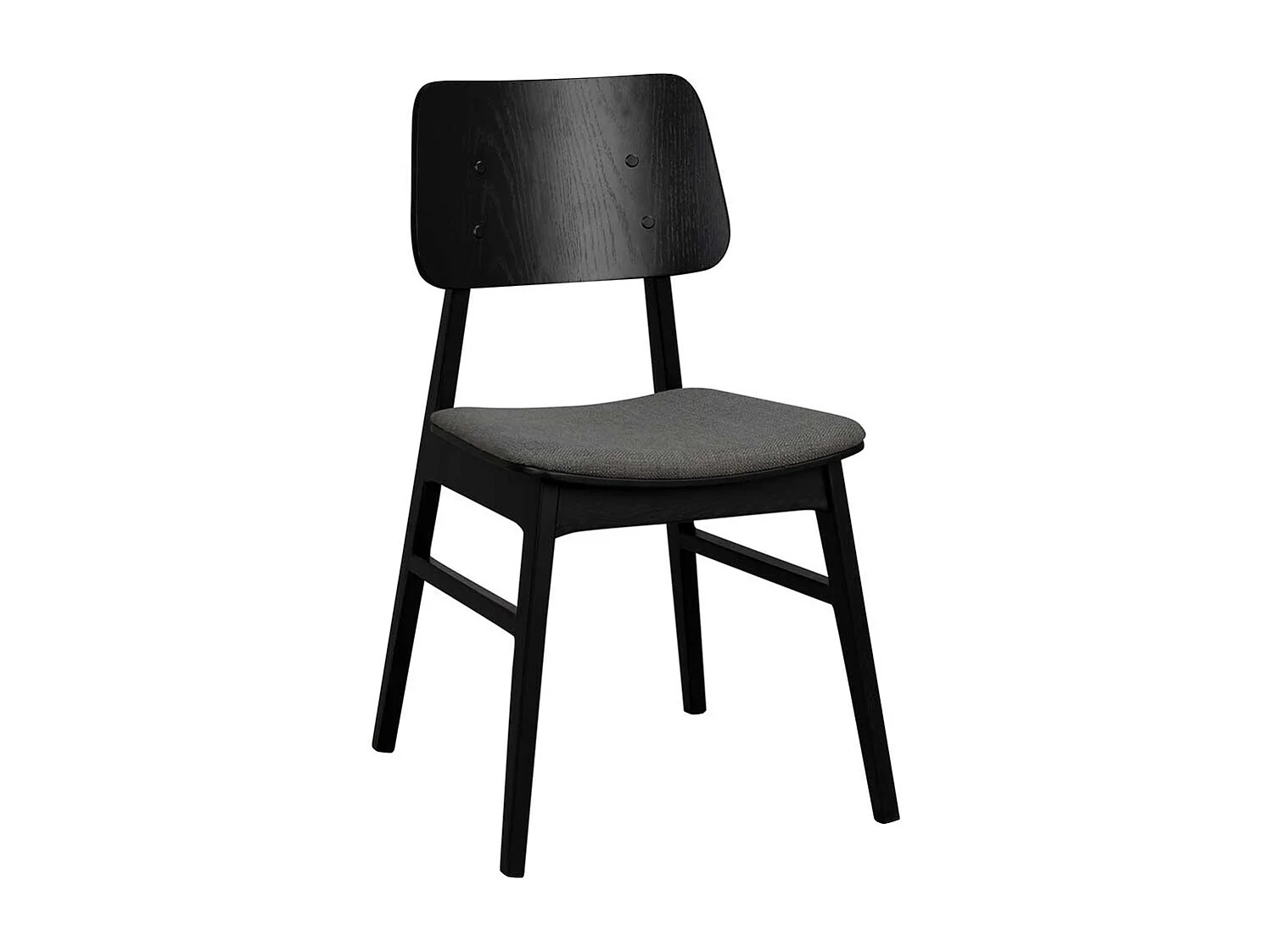 Esszimmerstuhl Set in dunkel Grau und Schwarz Eiche Massivholz (2er Set)