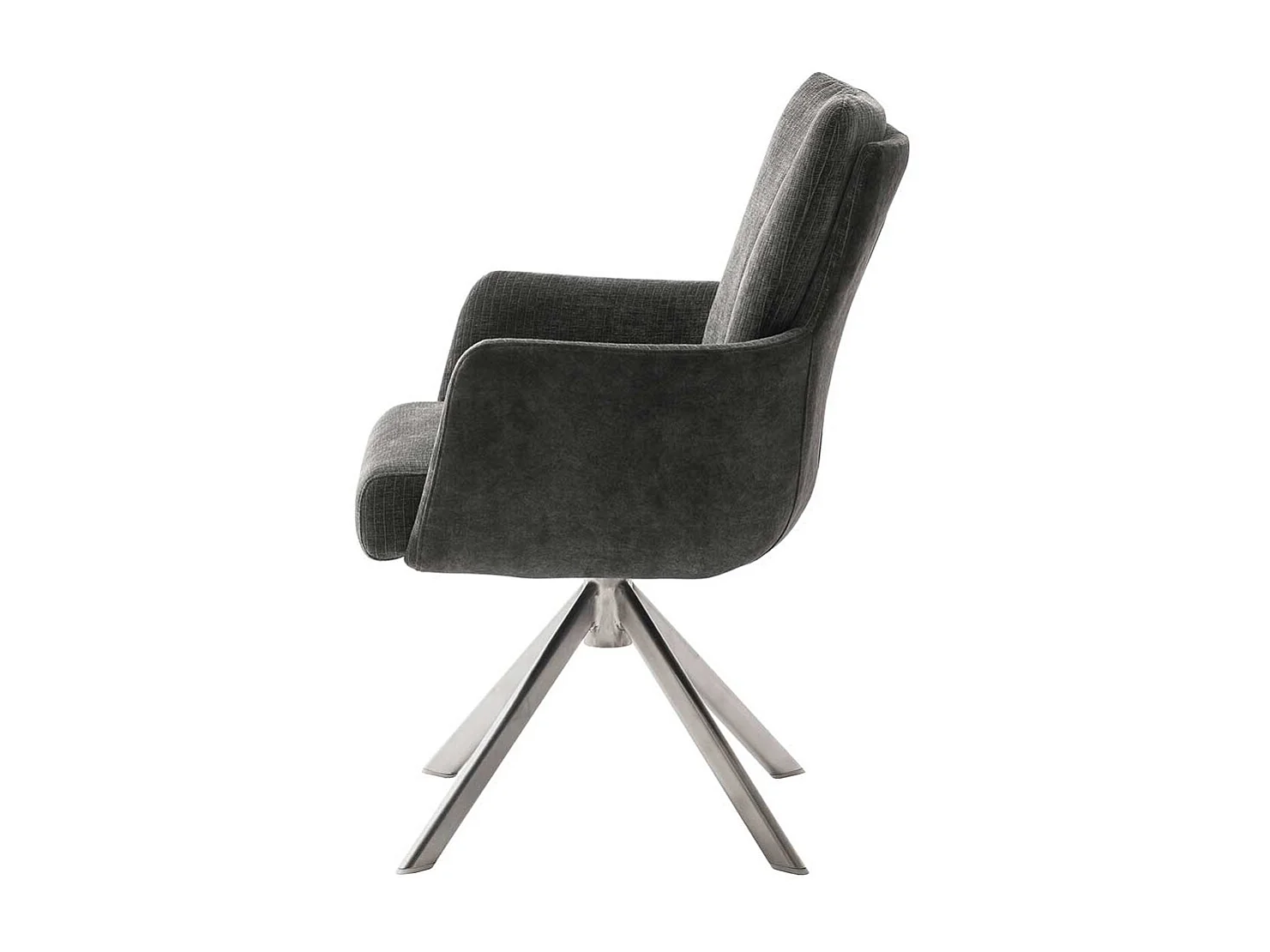 Moderne Esszimmer Armlehnstühle in Anthrazit drehbar (2er Set)