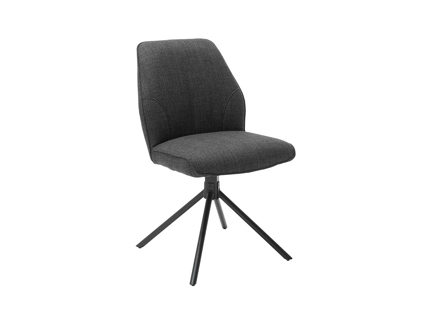 Esstisch Stühle in Anthrazit Webstoff drehbar (2er Set)