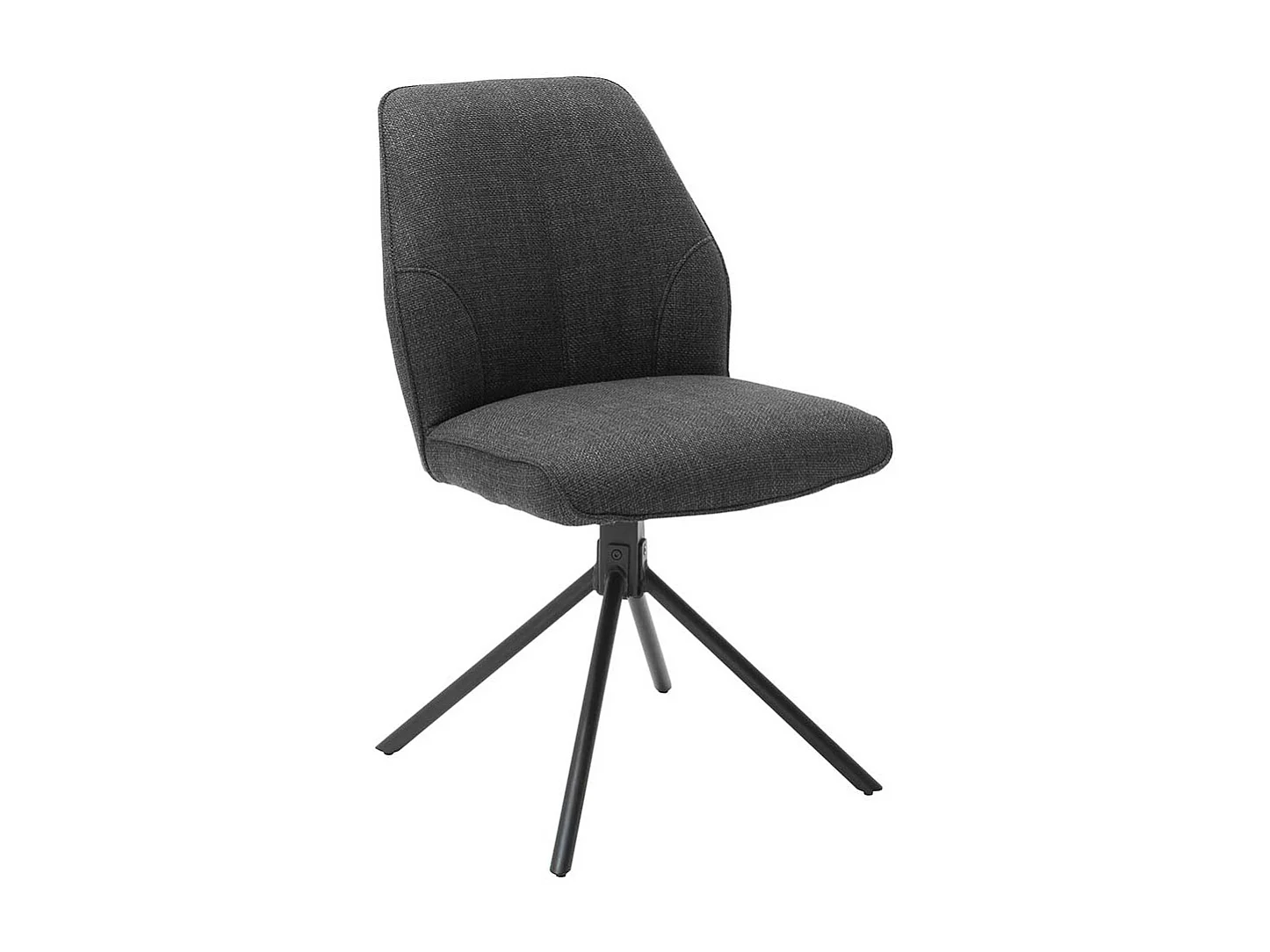 Esstisch Stühle in Anthrazit Webstoff drehbar (2er Set)