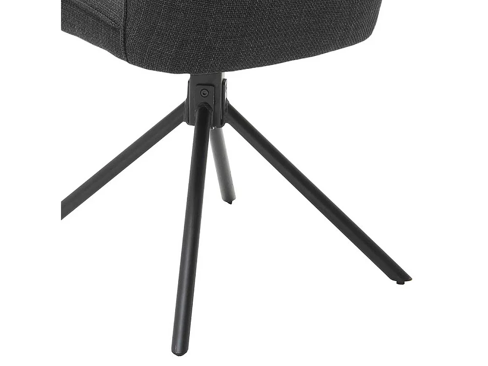 Esstisch Stühle in Anthrazit Webstoff drehbar (2er Set)