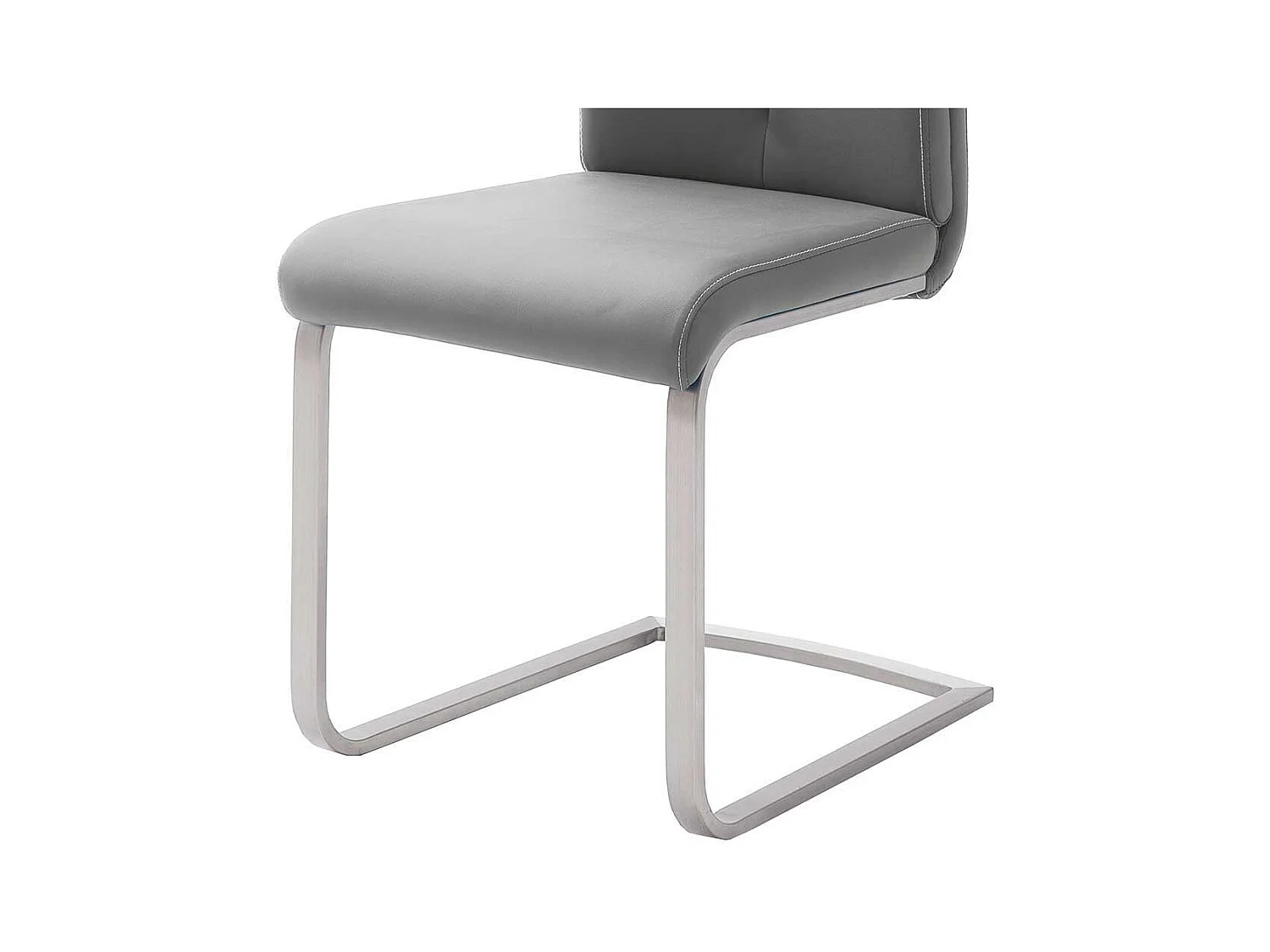 Schwingstuhl Set in Kunstleder Grau Edelstahl (4er Set)