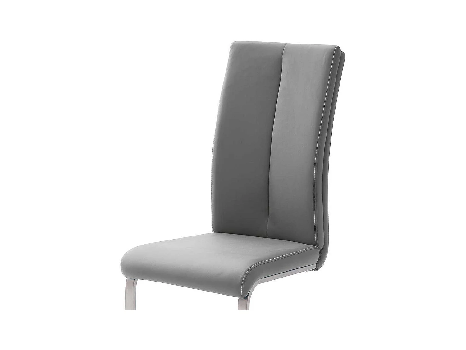 Schwingstuhl Set in Kunstleder Grau Edelstahl (4er Set)