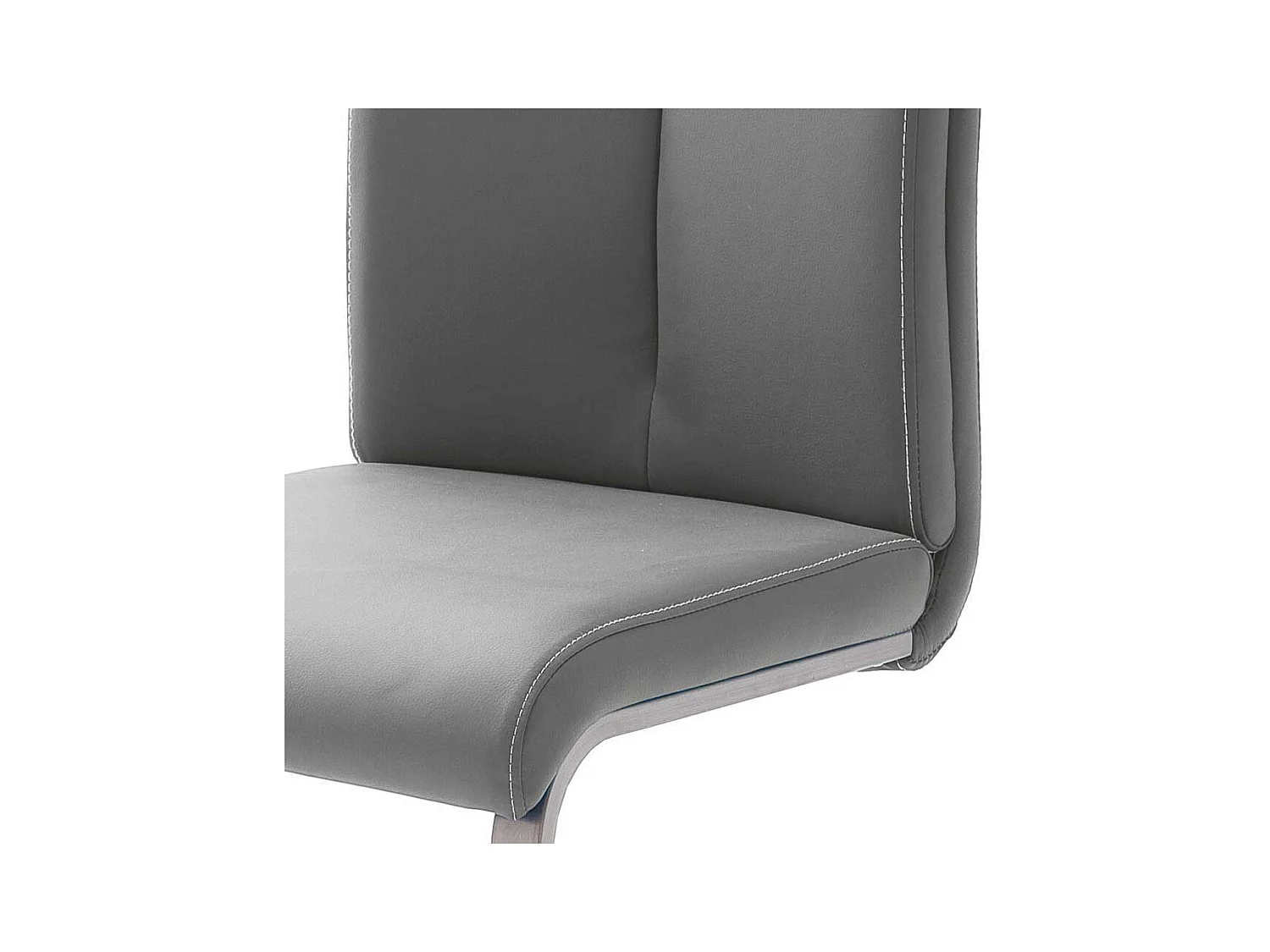 Schwingstuhl Set in Kunstleder Grau Edelstahl (4er Set)