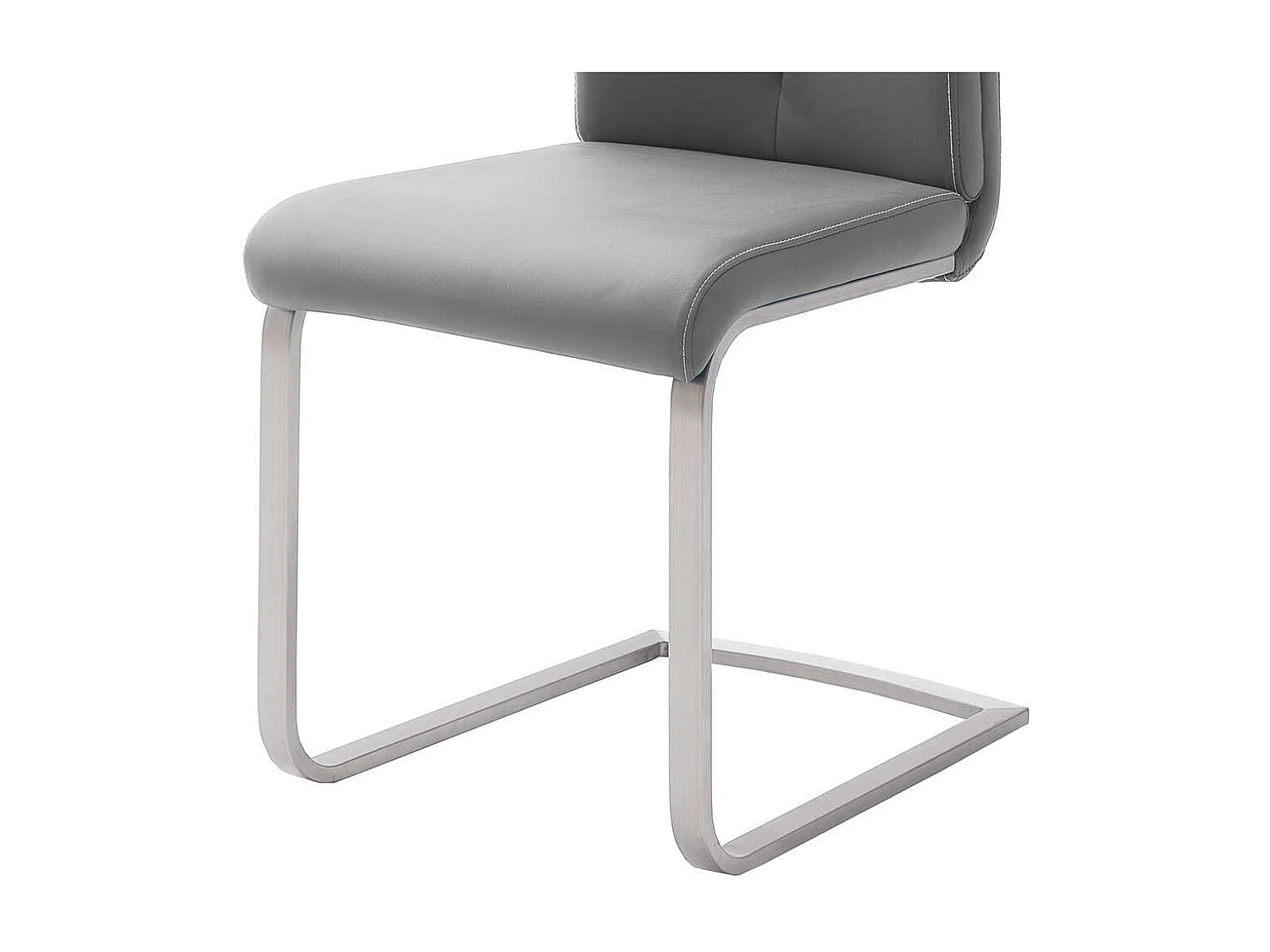 Schwingstuhl Set in Kunstleder Grau Edelstahl (4er Set)