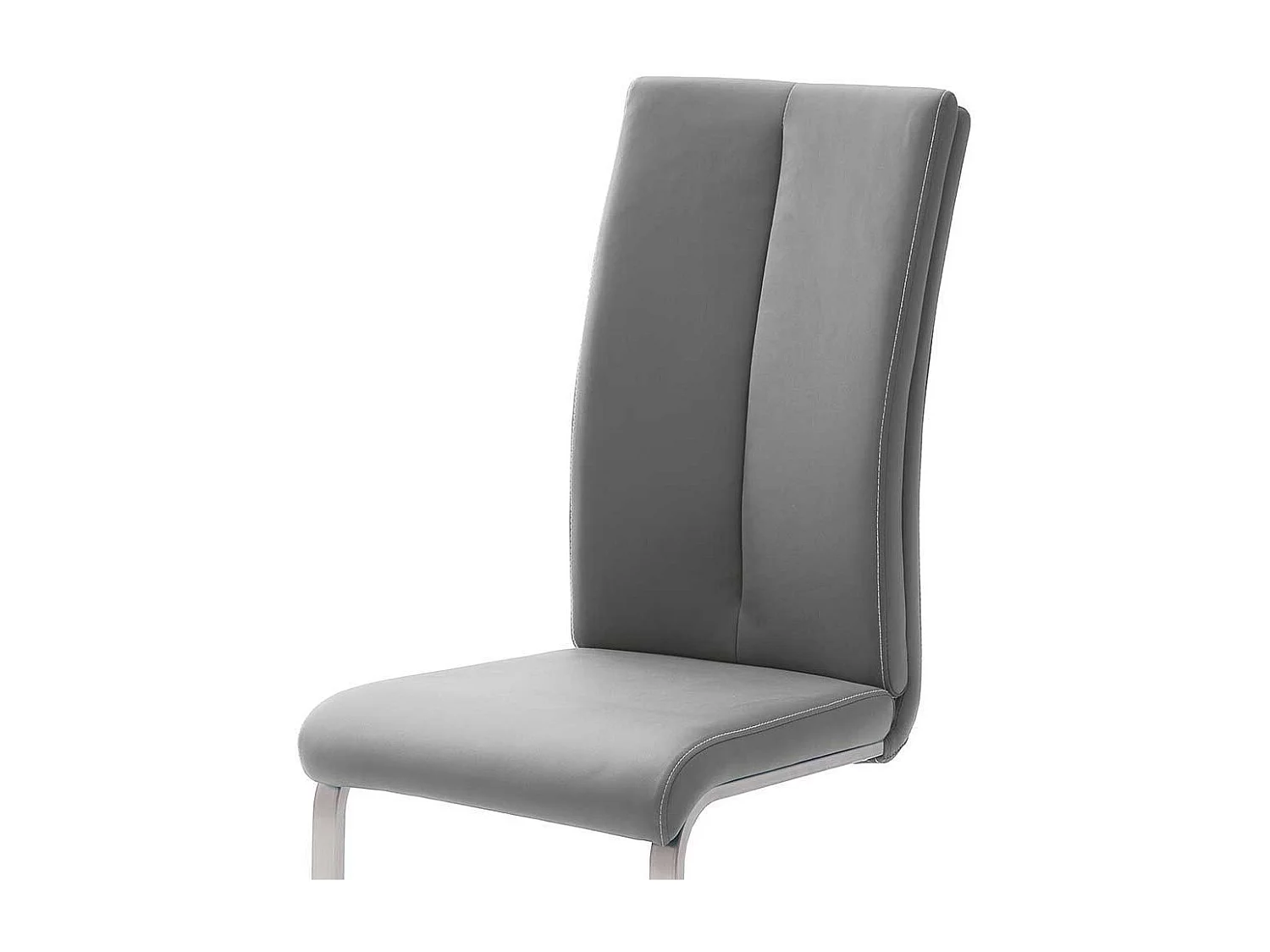 Schwingstuhl Set in Kunstleder Grau Edelstahl (4er Set)