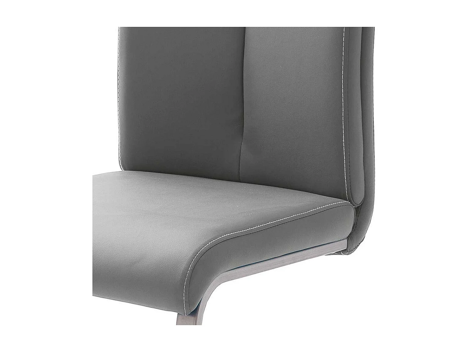 Schwingstuhl Set in Kunstleder Grau Edelstahl (4er Set)