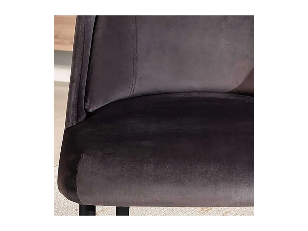 Esstischstuhl Samt Stuhl in Grau und Goldfarben