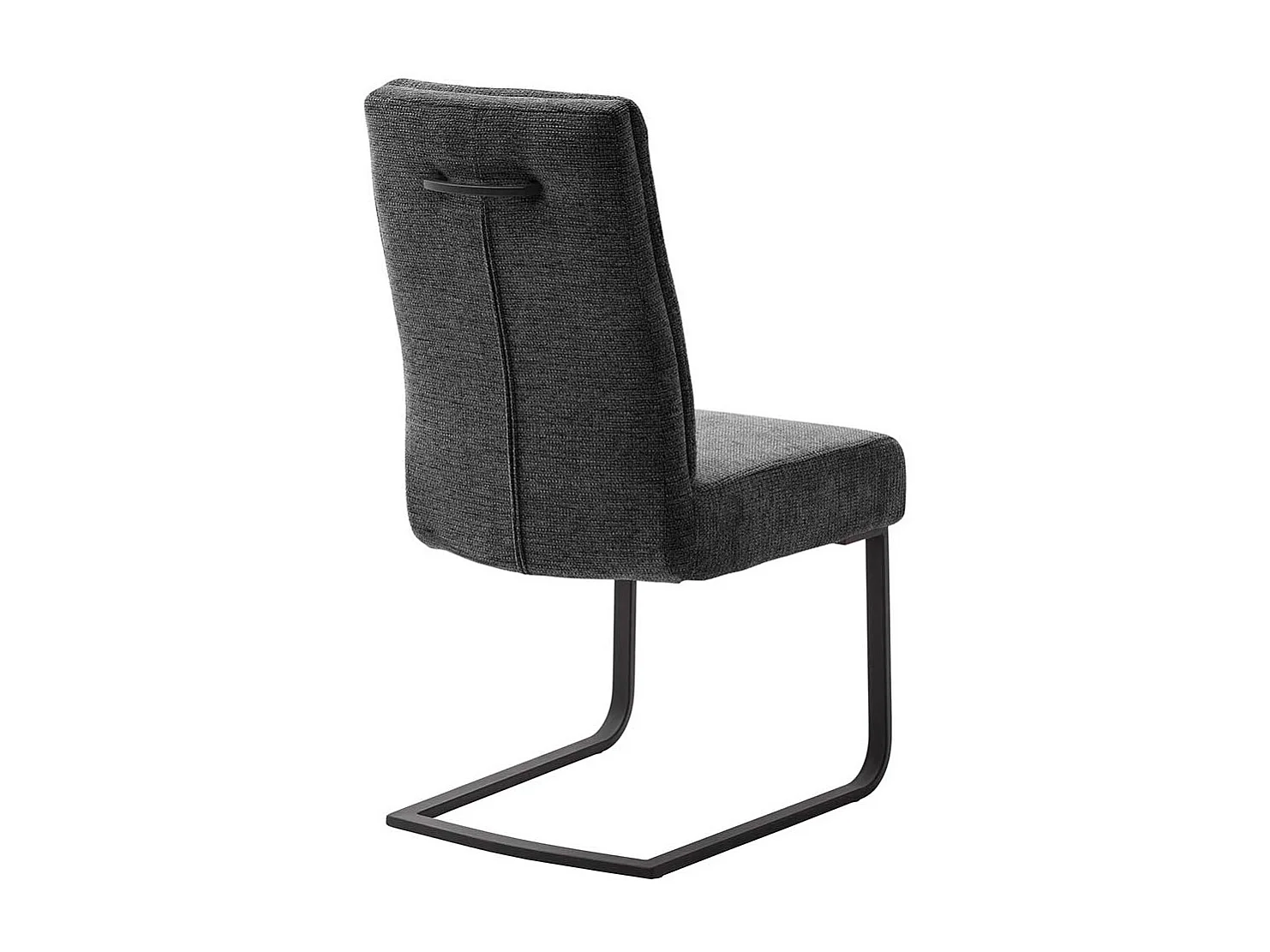 Freischwingerst�hle in Anthrazit und Schwarz Gestell aus Metall (2er Set)