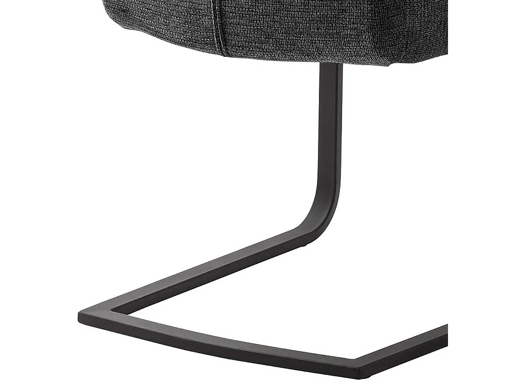 Freischwingerst�hle in Anthrazit und Schwarz Gestell aus Metall (2er Set)