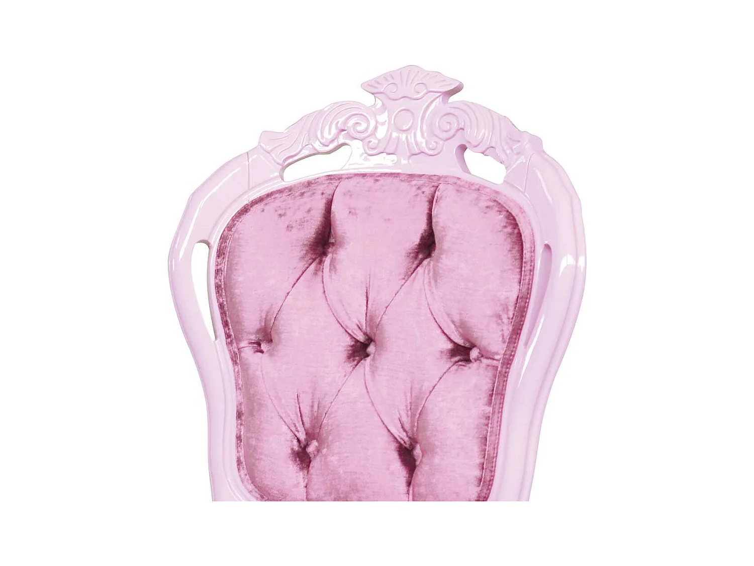 Polsterstuhl in Rosa Samt und Buche Massivholz