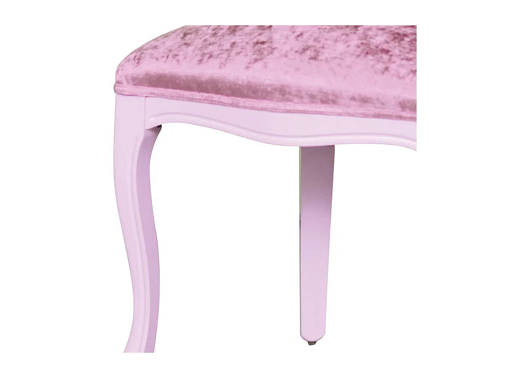 Polsterstuhl in Rosa Samt und Buche Massivholz