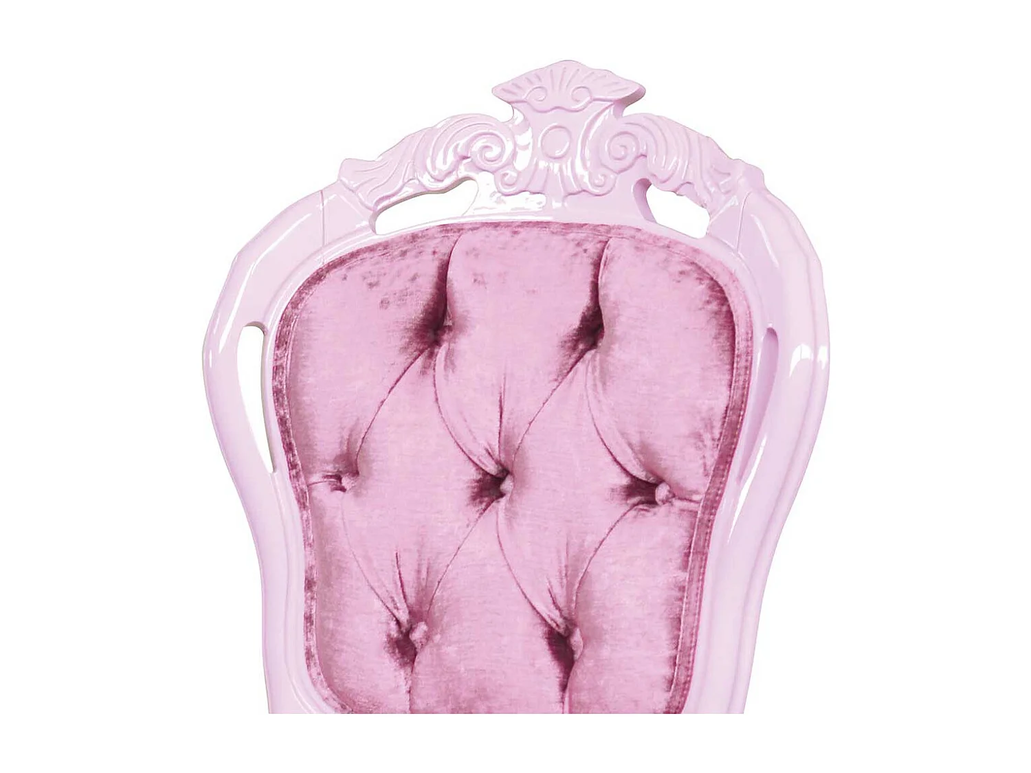 Polsterstuhl in Rosa Samt und Buche Massivholz