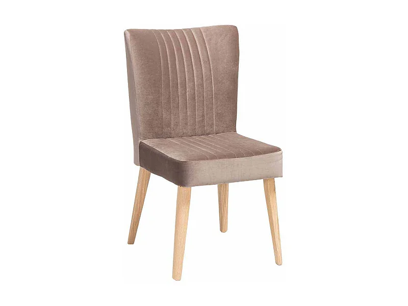 Polsterstuhl in Taupe Stoff Retro Design