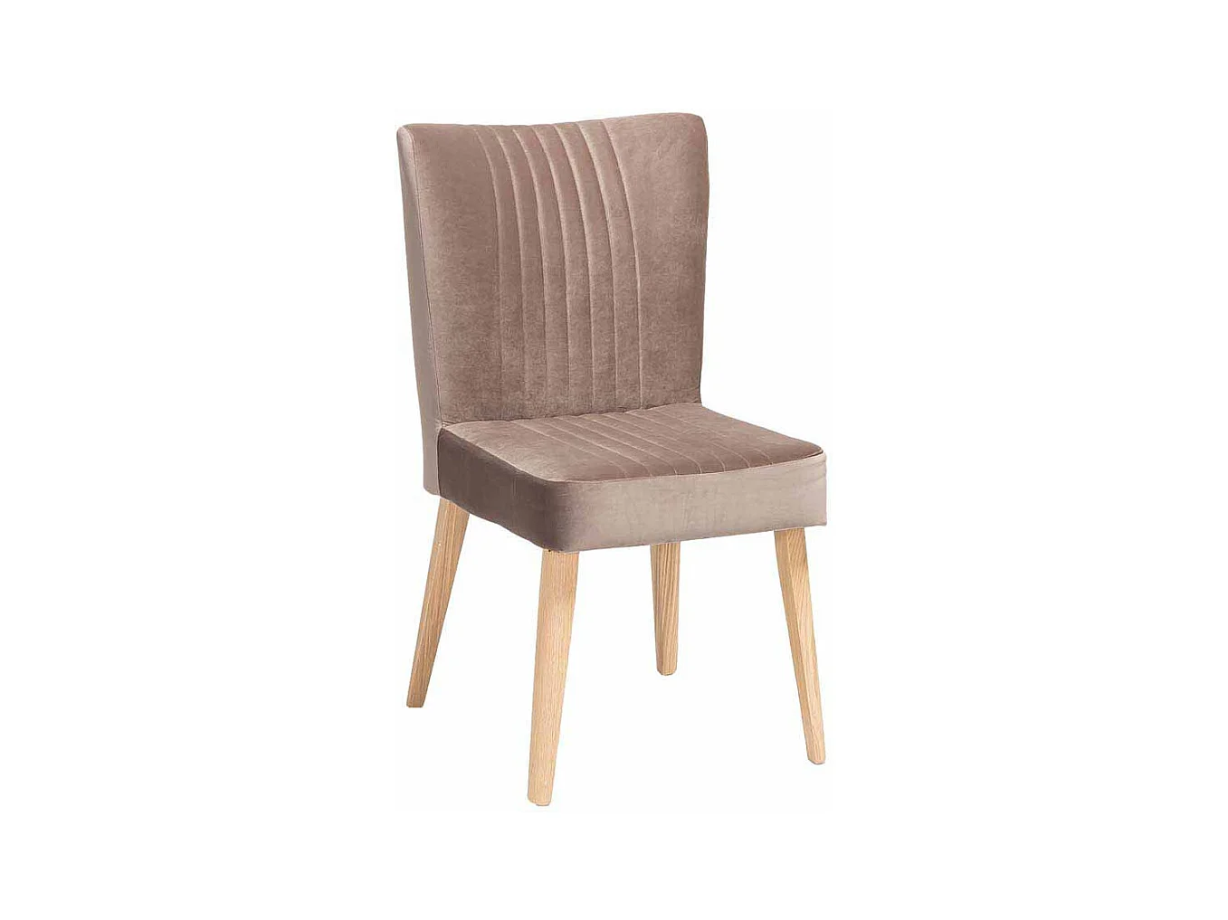 Polsterstuhl in Taupe Stoff Retro Design