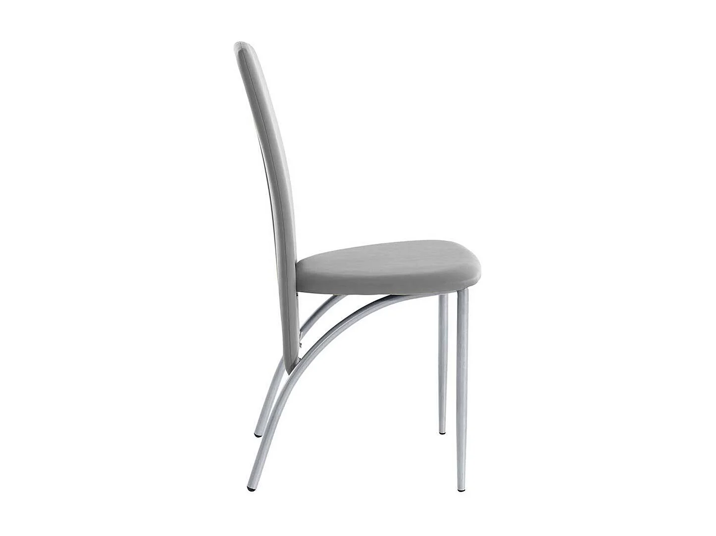 Hochlehner Kuechenstuhl in Grau Gestell aus Metall (4er Set)