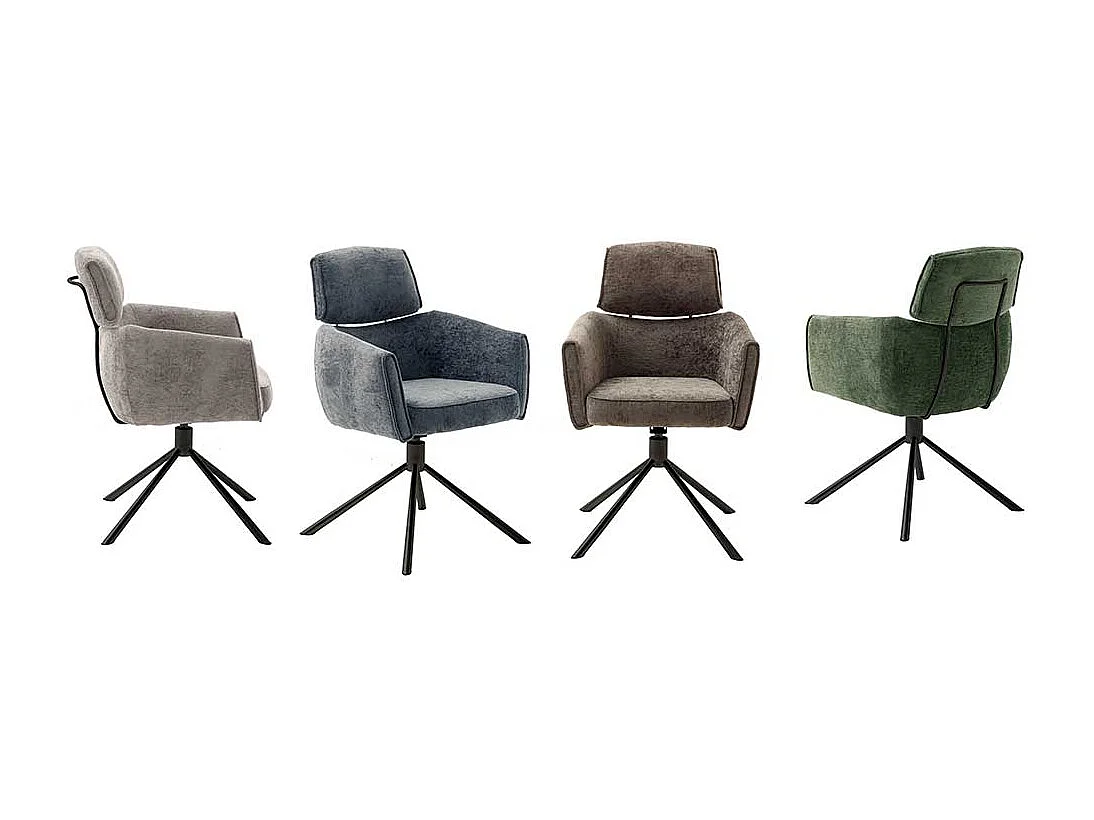 Armlehner mit Drehgestell in Oliv Grün Schwarz (2er Set)