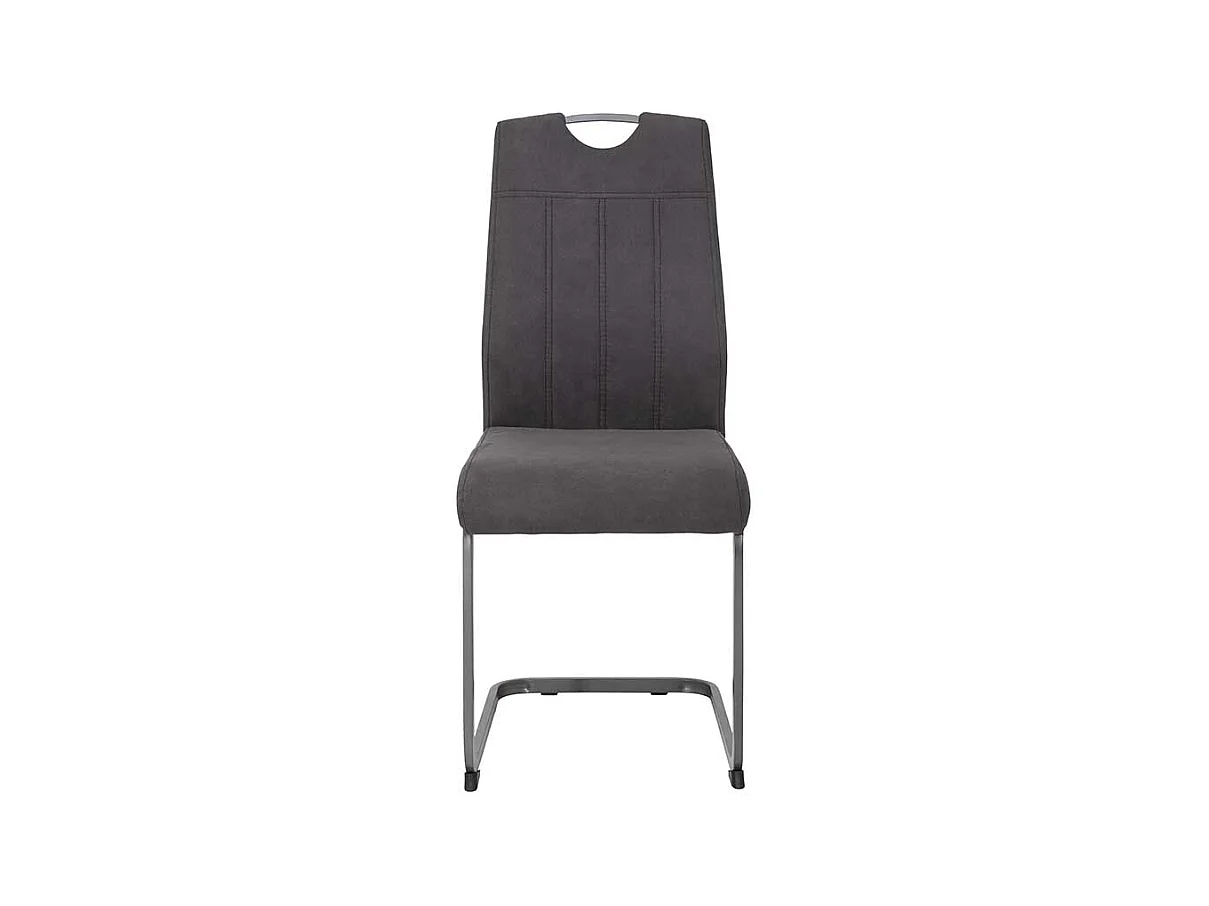 Freischwingersessel in Anthrazit Microfaser Metallgestell (Set)