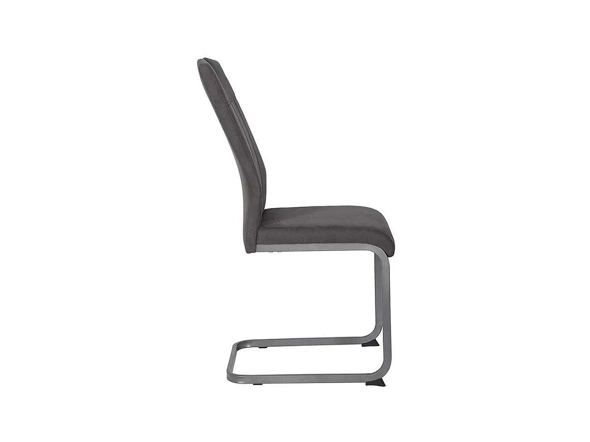 Freischwingersessel in Anthrazit Microfaser Metallgestell (Set)