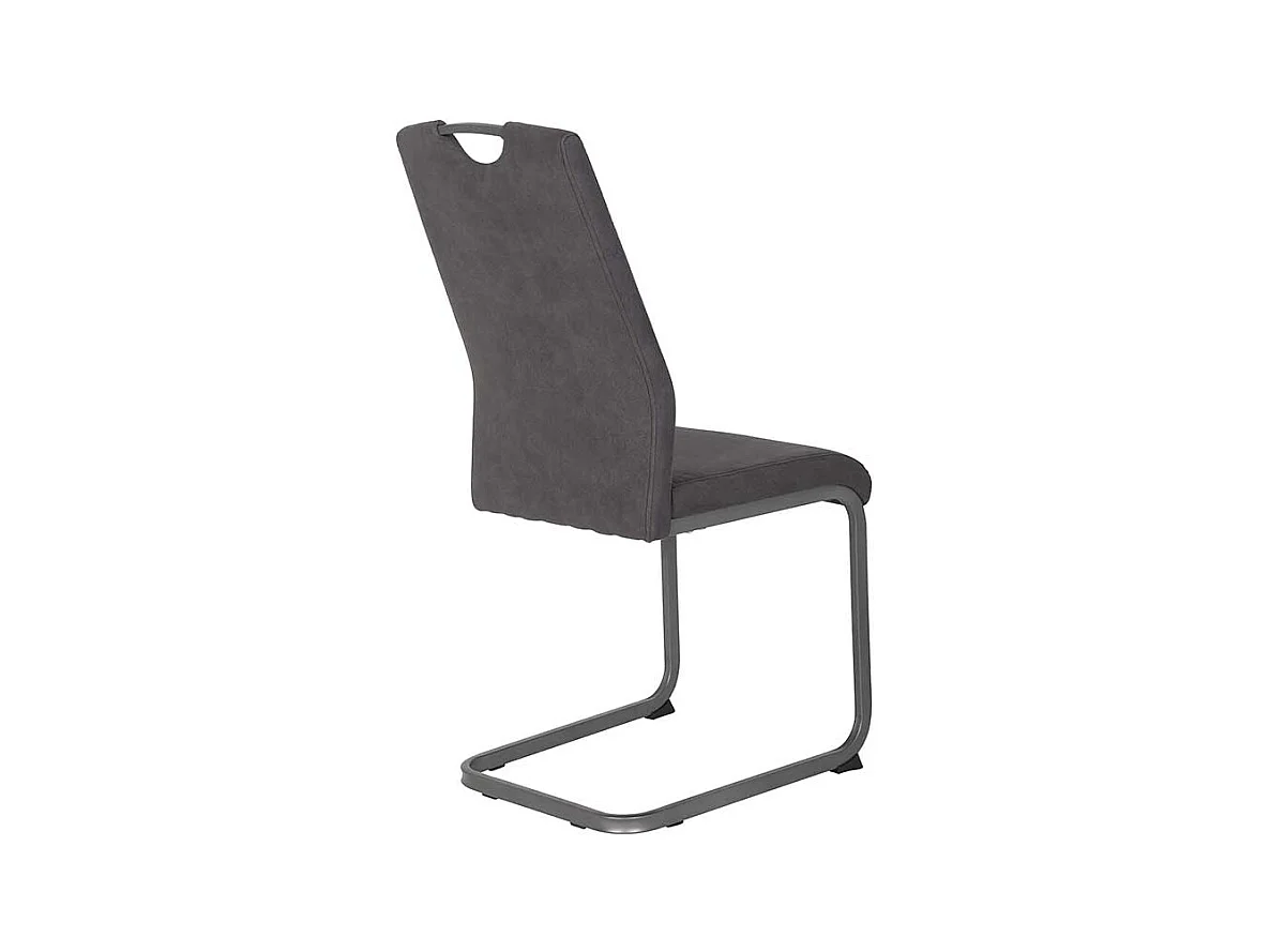 Freischwingersessel in Anthrazit Microfaser Metallgestell (Set)