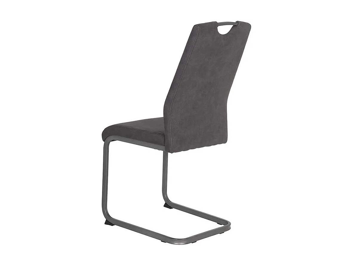 Freischwingersessel in Anthrazit Microfaser Metallgestell (Set)