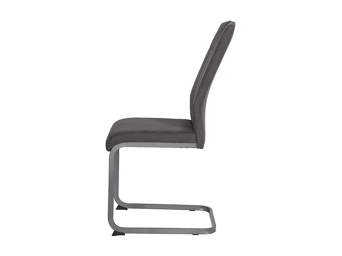 Freischwingersessel in Anthrazit Microfaser Metallgestell (Set)