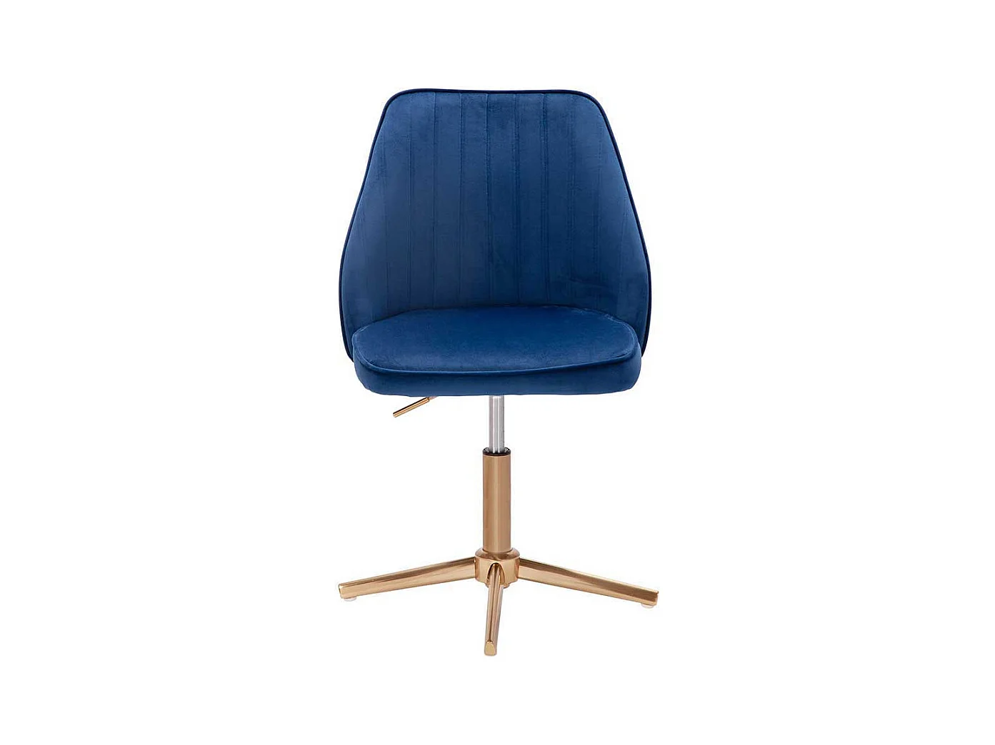 Modernder Drehstuhl in Blau und Goldfarben 60 cm breit