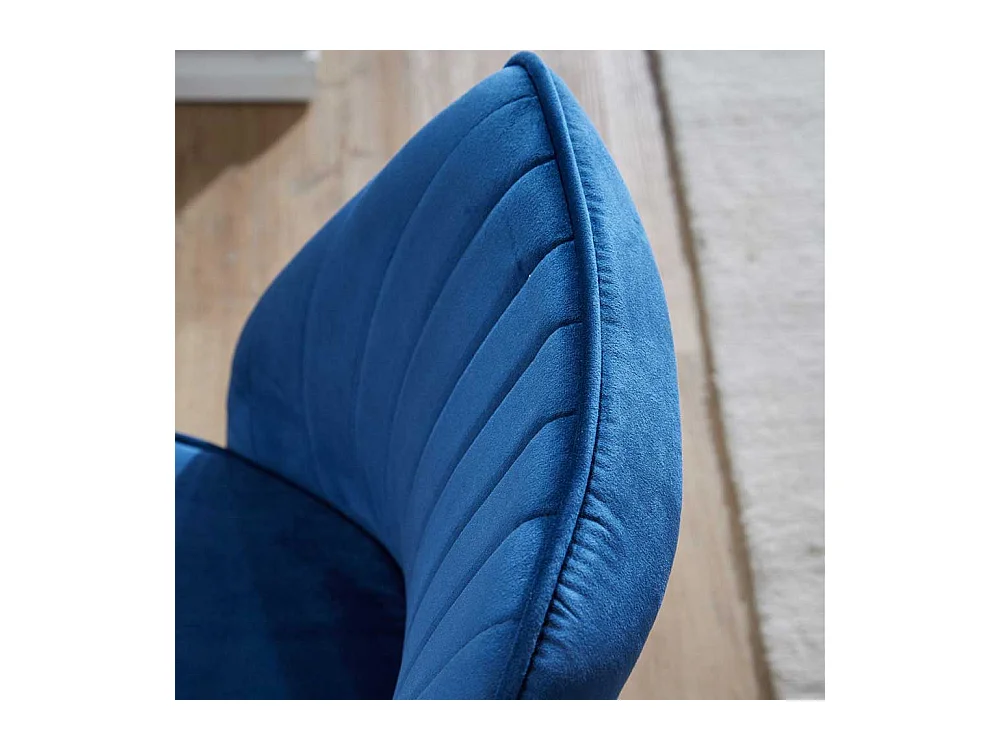 Modernder Drehstuhl in Blau und Goldfarben 60 cm breit