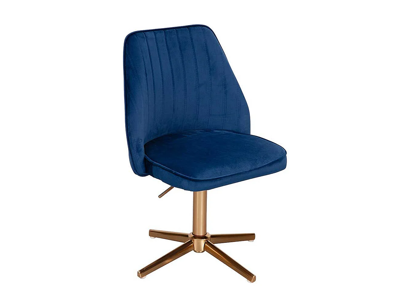 Modernder Drehstuhl in Blau und Goldfarben 60 cm breit