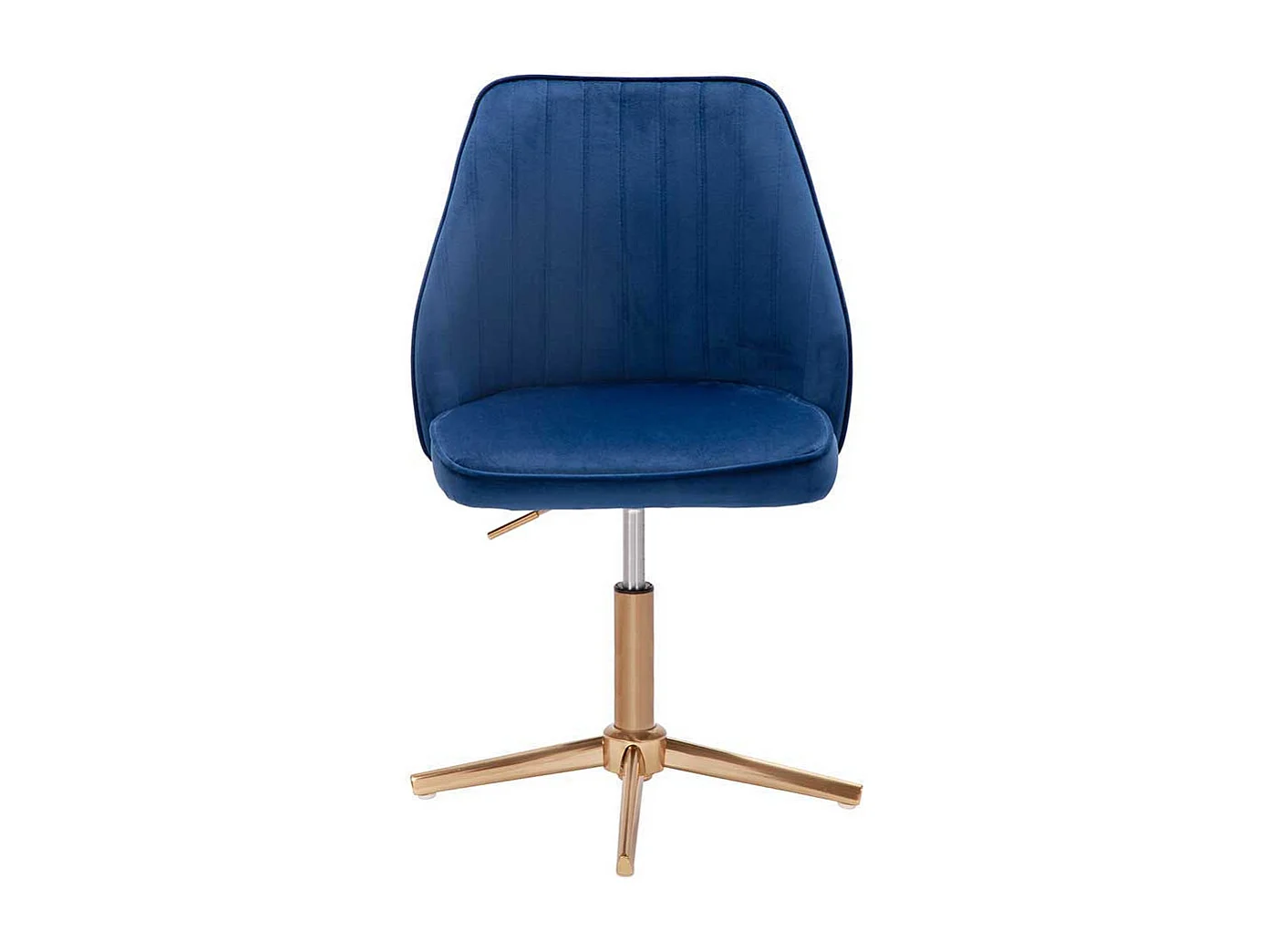 Modernder Drehstuhl in Blau und Goldfarben 60 cm breit