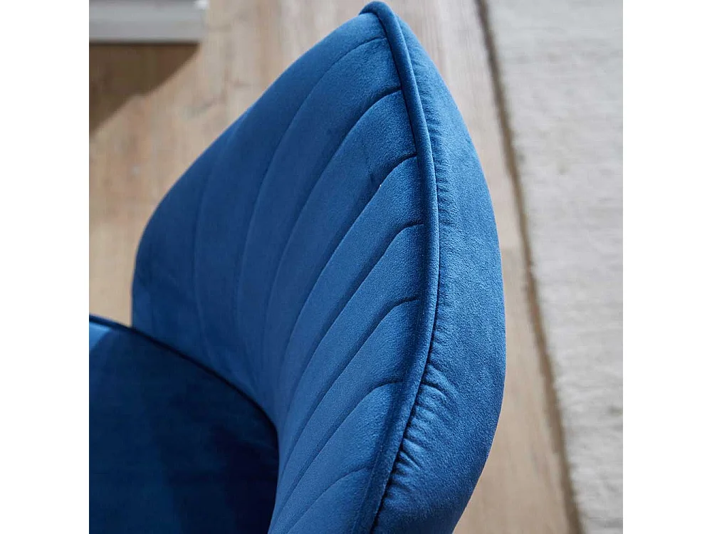 Modernder Drehstuhl in Blau und Goldfarben 60 cm breit