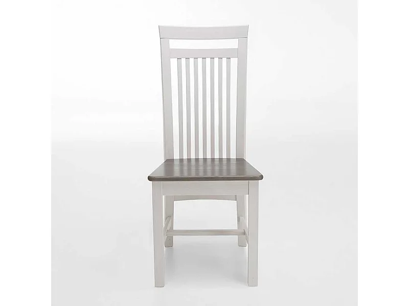 Esszimmerstuhl in Weiß Grau Fichte Massivholz (2er Set)
