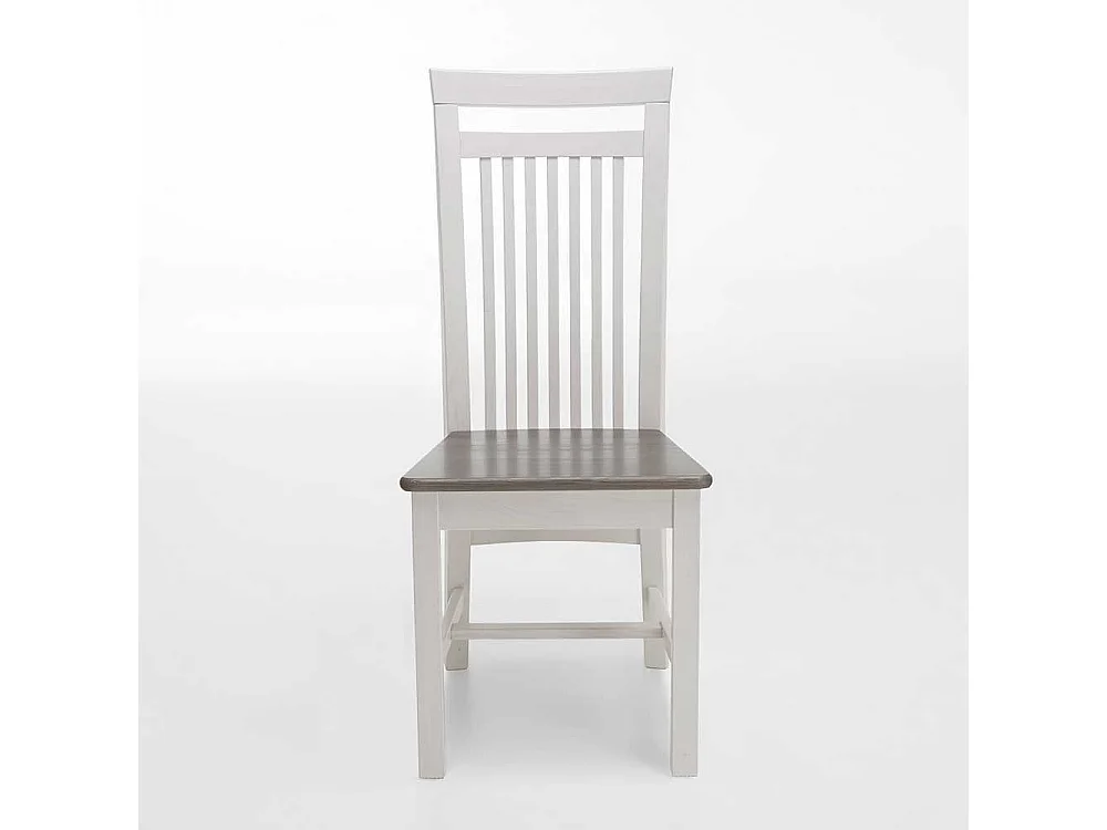 Esszimmerstuhl in Weiß Grau Fichte Massivholz (2er Set)