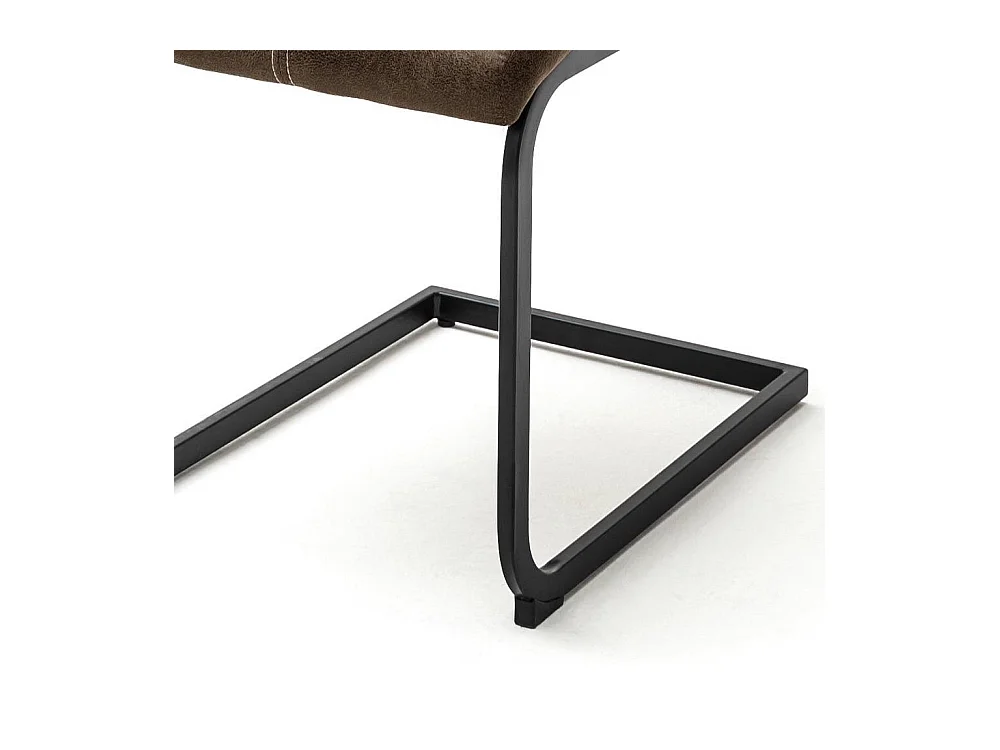 Schwingstuhl Esstischstuhl aus Microfaser mit Rautensteppung (4er Set)