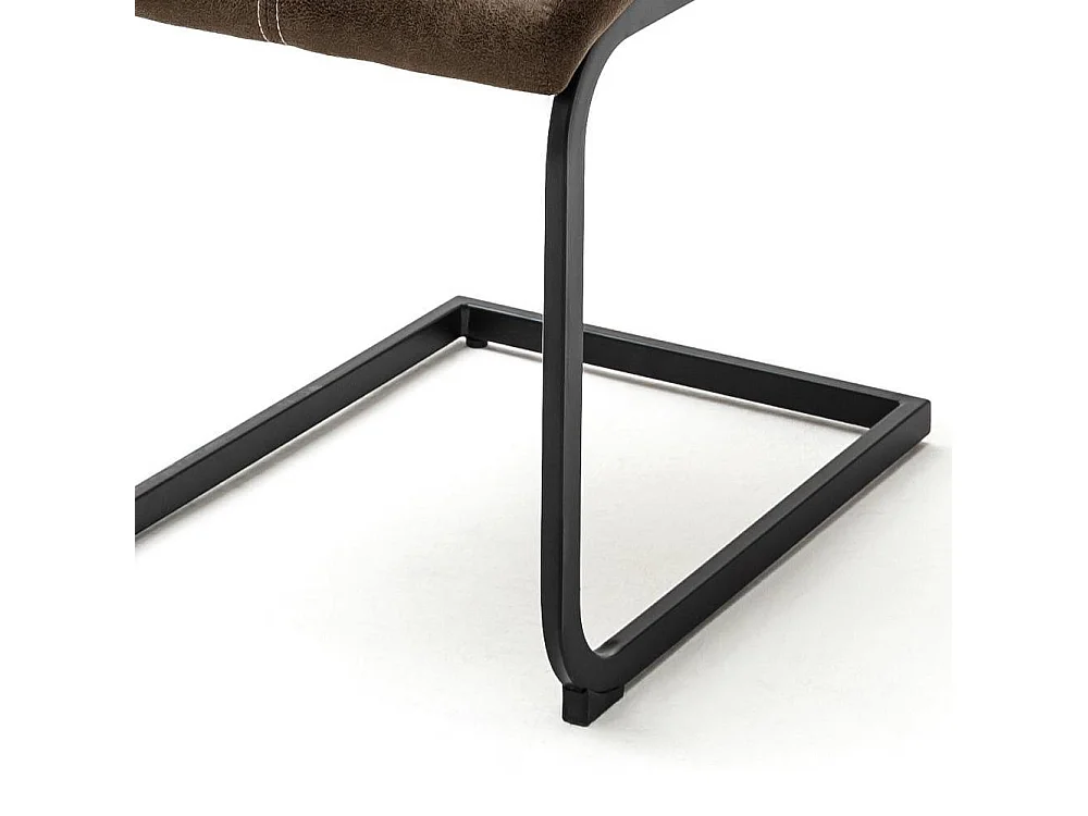 Schwingstuhl Esstischstuhl aus Microfaser mit Rautensteppung (4er Set)