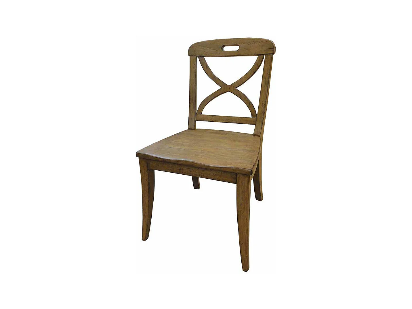 Landhaus Holzstuhl in Honigfarben massiv (2er Set)