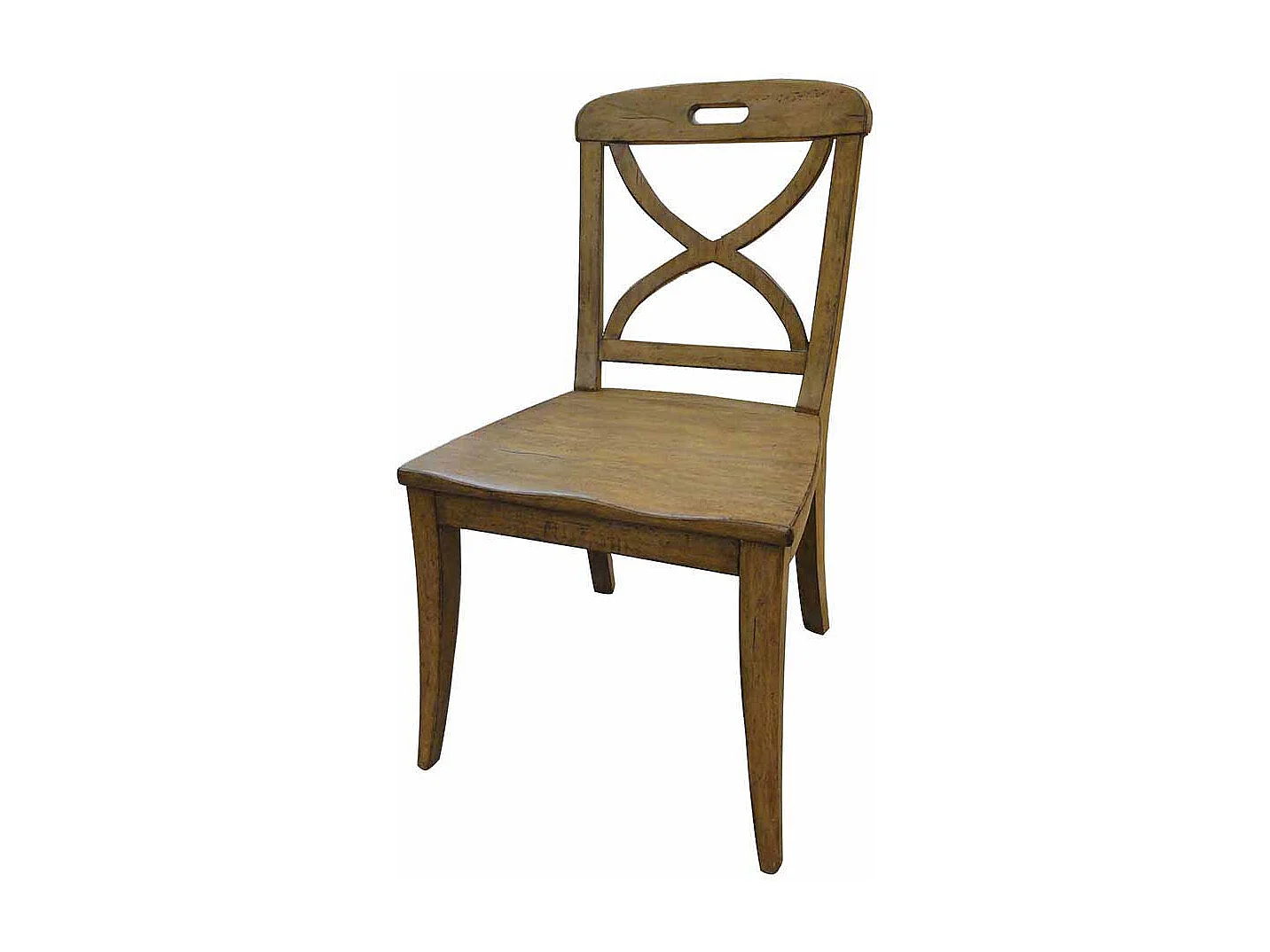 Landhaus Holzstuhl in Honigfarben massiv (2er Set)