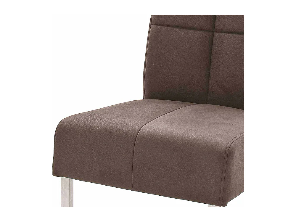 K�chenstuhl in Braun Edelstahl (2er Set)