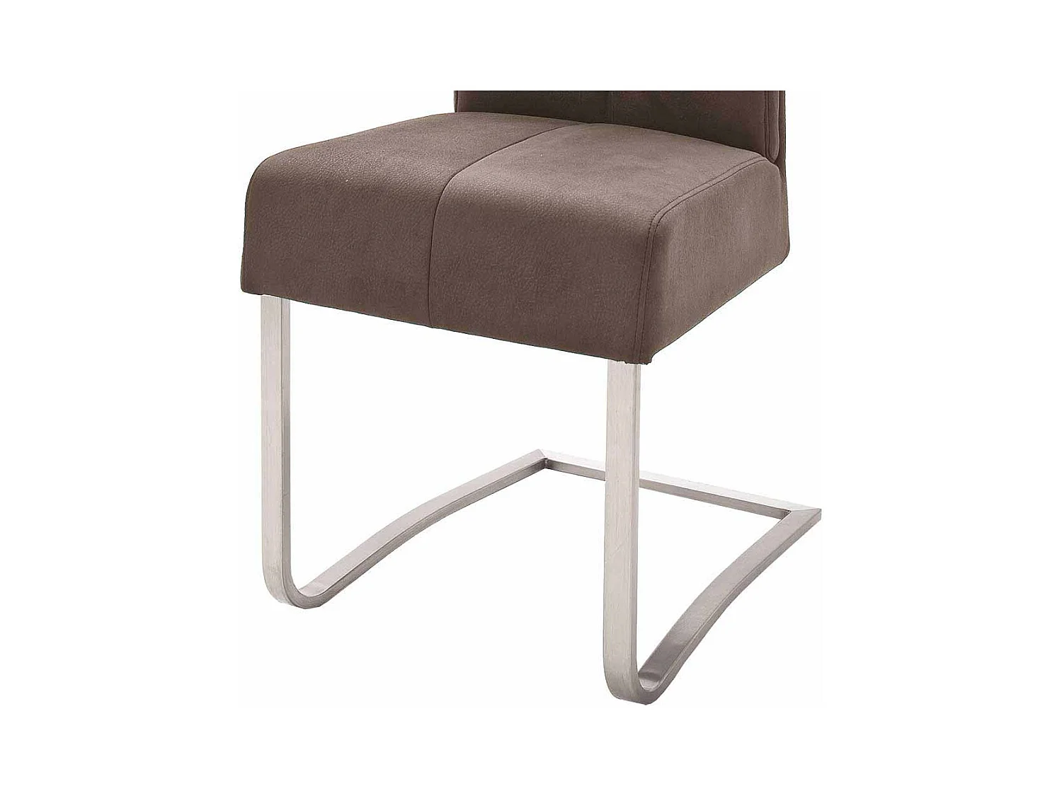 K�chenstuhl in Braun Edelstahl (2er Set)