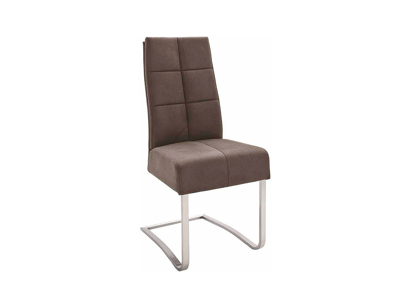 K�chenstuhl in Braun Edelstahl (2er Set)