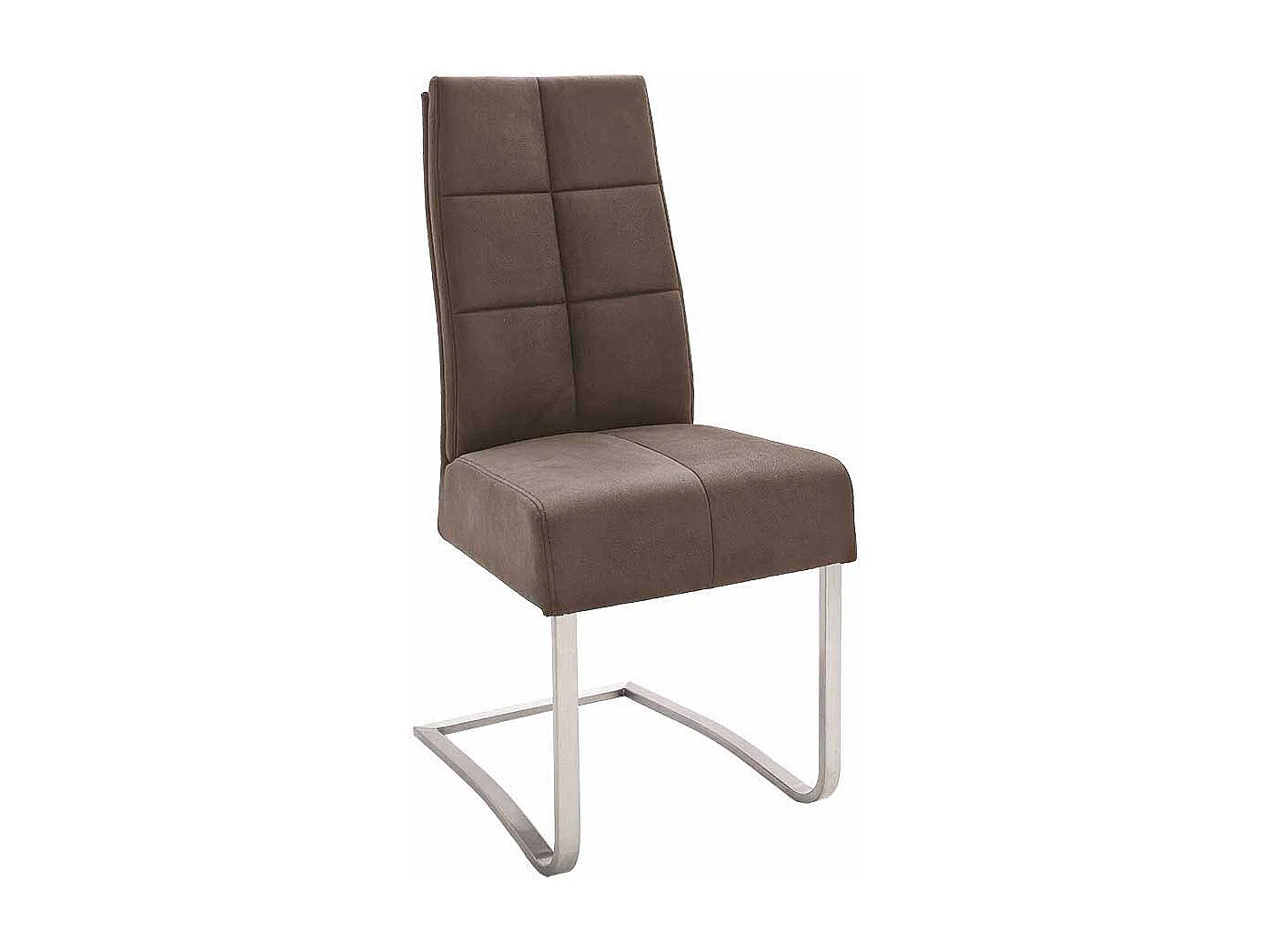 K�chenstuhl in Braun Edelstahl (2er Set)