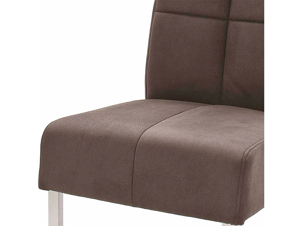 K�chenstuhl in Braun Edelstahl (2er Set)