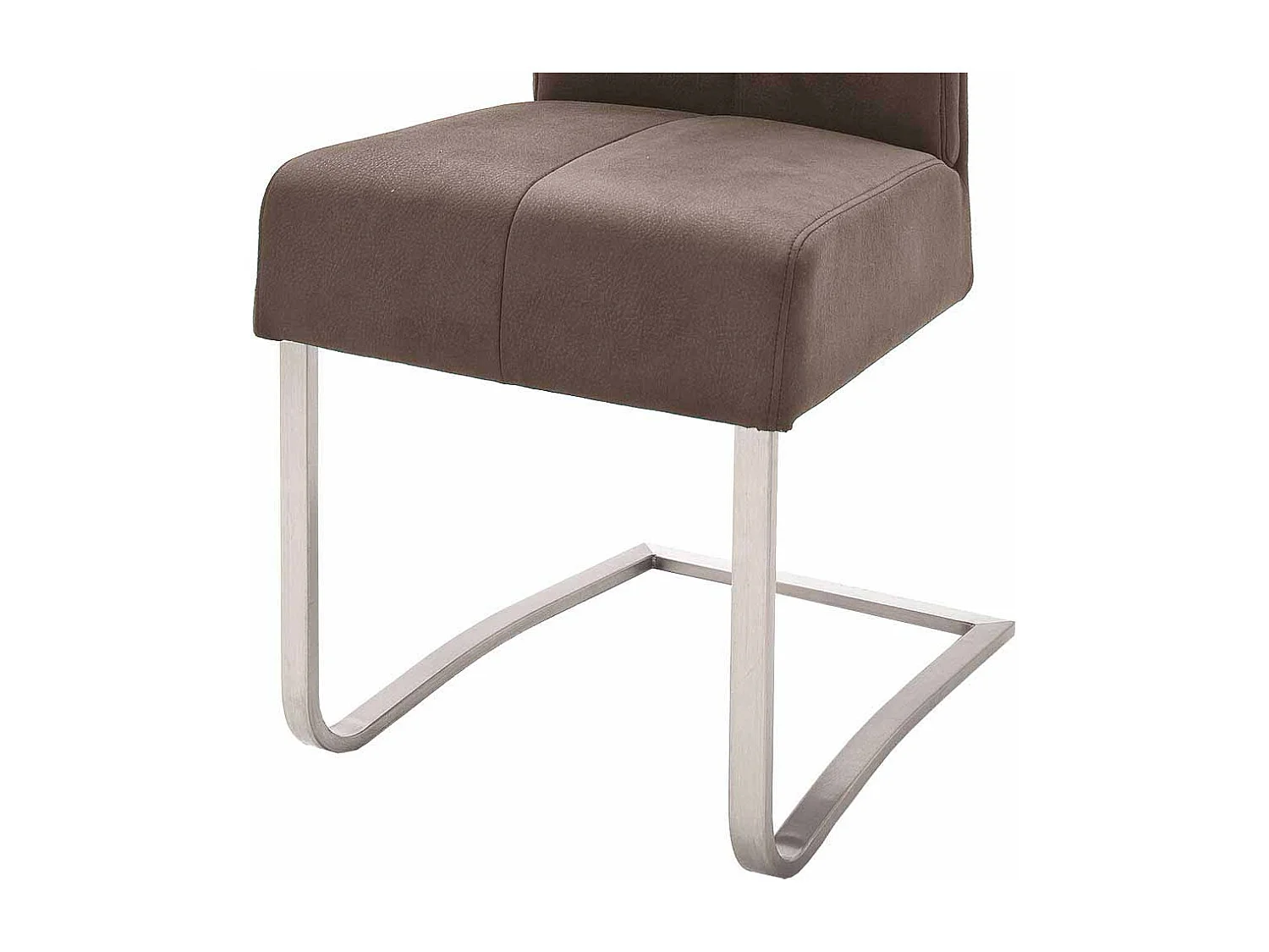 K�chenstuhl in Braun Edelstahl (2er Set)