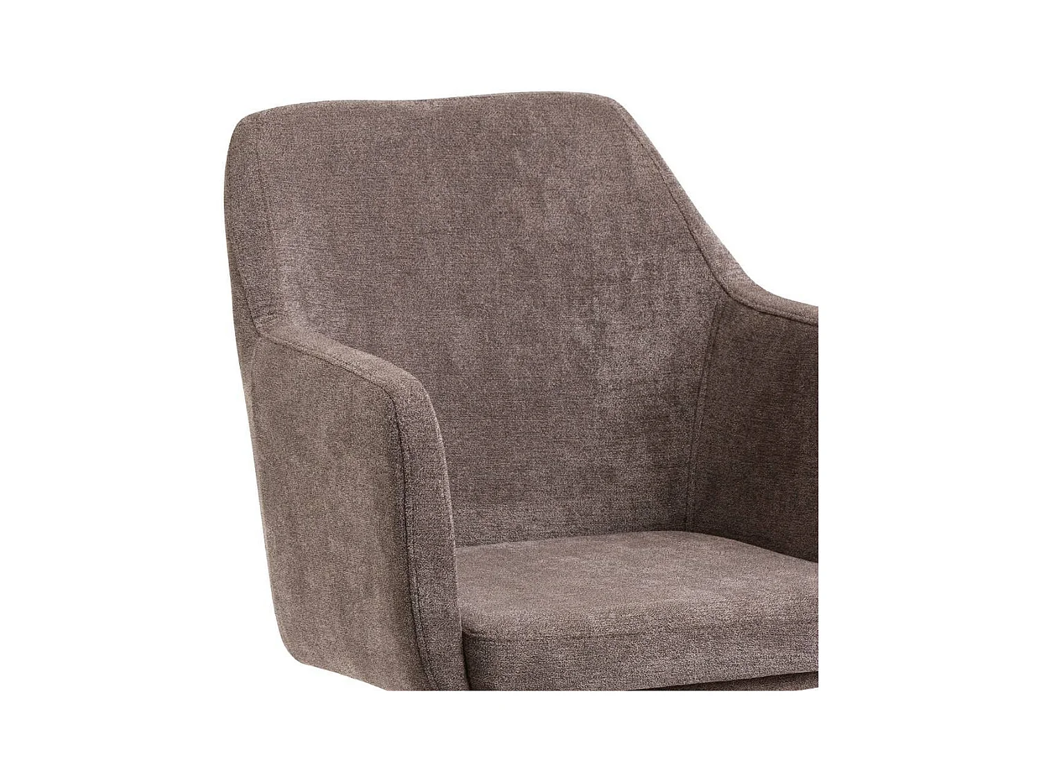 Armlehnstuhl Esstischstuhl in Braun aus Flockstoff