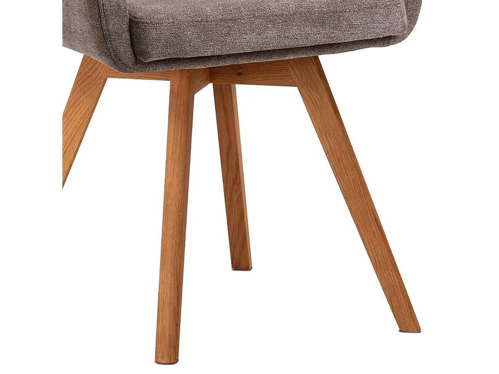 Armlehnstuhl Esstischstuhl in Braun aus Flockstoff