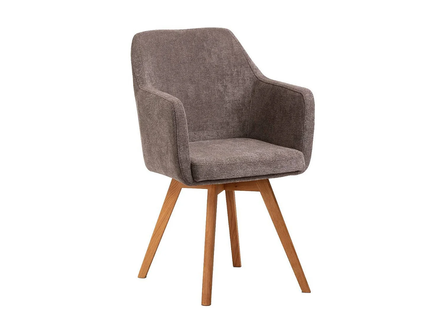 Armlehnstuhl Esstischstuhl in Braun aus Flockstoff