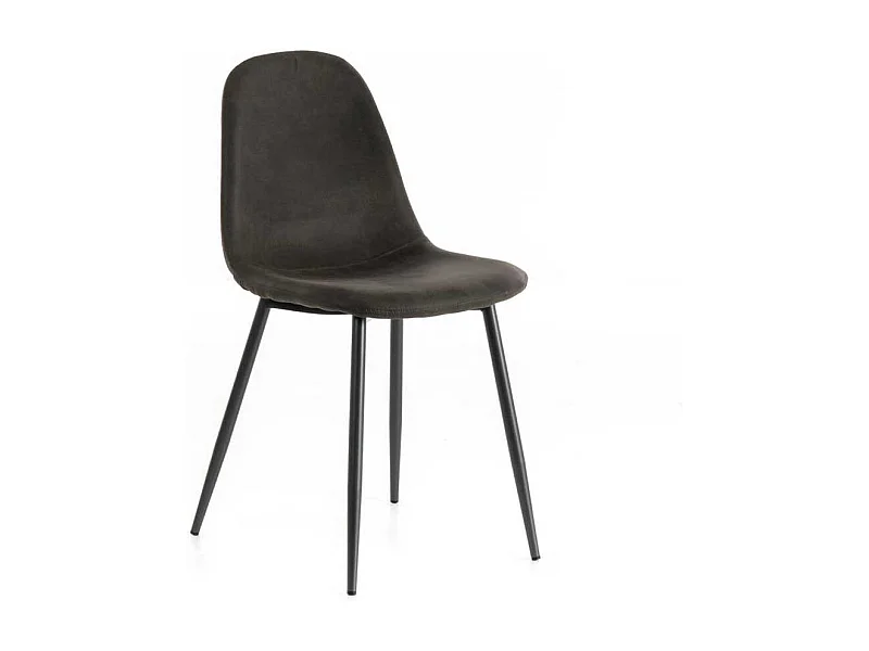 Esstisch Stühle mit Schalensitz Dunkelgrau Kunstleder (4er Set)